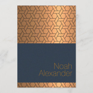 Bar Mitzvah Einladung Blue Gold Magen David