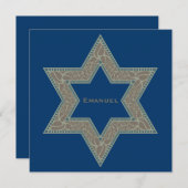 Bar Mitzvah Einladung Emanuel Star David Gold (Vorne/Hinten)