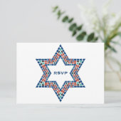 Bar Mitzvah Einladung Emanuel Star David Mosaic (Stehend Vorderseite)