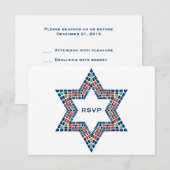Bar Mitzvah Einladung Emanuel Star David Mosaic (Vorne/Hinten)