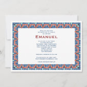 Bar Mitzvah Einladung Emanuel Star David Mosaik (Rückseite)