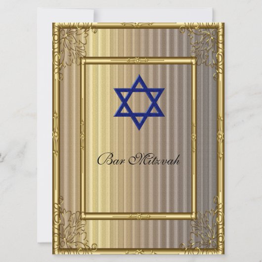 Bar Mitzvah Einladung Gold (Rückseite)
