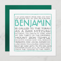 Bar Mitzvah Einladung - Pantone Arcadia 2018