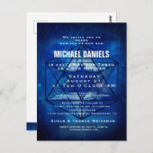 Bar Mitzvah Einladung Postkarte (Vorne/Hinten)