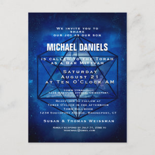 Bar Mitzvah Einladung Postkarte