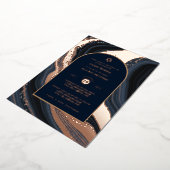 Bar Mitzvah Einladung Real Foil Agate Gold Blue (Gedreht)