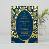 Bar Mitzvah Einladung REAL FOIL Tree of Life Gold (Stehend vorne)