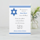 Bar Mitzvah Einladung - Silver Metallic Einladung (Stehend Vorderseite)