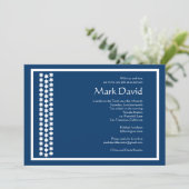 Bar Mitzvah Einladung Star David TEXTURED Navy (Stehend Vorderseite)