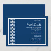 Bar Mitzvah Einladung Star David TEXTURED Navy (Vorne/Hinten)