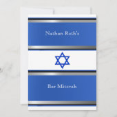 Bar Mitzvah Einladung, Star von David Blue Silver, Einladung (Vorderseite)