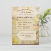 Bar Mitzvah Einladung zum Thema Reise (Stehend Vorderseite)