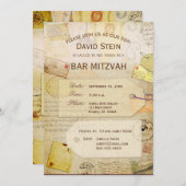 Bar Mitzvah Einladung zum Thema Reise (Vorne/Hinten)