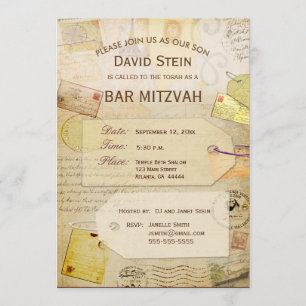 Bar Mitzvah Einladung zum Thema Reisen