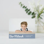 Bar Mitzvah Einladungen für moderne Fotos (Stehend Vorderseite)