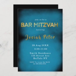 Bar Mitzvah Einladungen für Schwarz und Blau