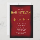 Bar Mitzvah Einladungen zu Black and Burgund Smoke (Vorderseite)