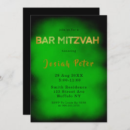 Bar Mitzvah Einladungen zu Schwarz-Grün-Rauch