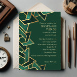 Bar Mitzvah Emerald Green Gold Star von David Einladung<br><div class="desc">Bar Mitzvah Emerald Green Gold Star von David Bar Mitzvah und Bat Mitzvah Einladung Set von Umua entworfen. Gedruckt und ausgeliefert von Zazzle oder seinen Partnern.</div>