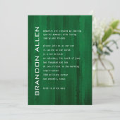 Bar Mitzvah Emerald Green Techno Streaks Einladung (Stehend Vorderseite)