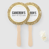 BAR MITZVAH FAN selfie klassischer cooler Glitzer Fächer (Vorne und Hinten)