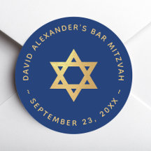 Bar Mitzvah Faux Goldener Davidstern Königlich Bla