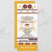 Bar Mitzvah Football Ticket Einladung (Vorne/Hinten)