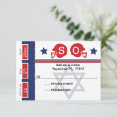 Bar Mitzvah Football Ticket UAWG RSVP Karte (Stehend Vorderseite)