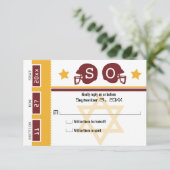 Bar Mitzvah Football Ticket UAWG RSVP Karte (Stehend Vorderseite)