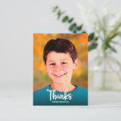 Bar Mitzvah Foto Bold Modernes Drehbuch Vielen Dan Postkarte (Stehend Vorderseite)