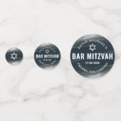 Bar Mitzvah Foto Fettkohle Grau Silberfolie Konfetti (Rückseiten)