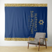 Bar Mitzvah Foto Hintergrund Blue Gold Wandteppich (Beispiel (Horizontal))