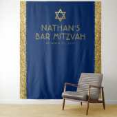 Bar Mitzvah Foto Hintergrund Blue Gold Wandteppich (Beispiel)