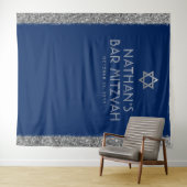 Bar Mitzvah Foto Hintergrund Blue Silver Wandteppich (Beispiel (Horizontal))