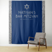 Bar Mitzvah Foto Hintergrund Blue Silver Wandteppich (Beispiel)