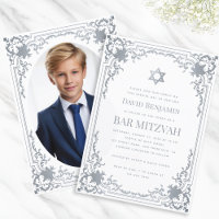 Bar Mitzvah Foto Imitats Silver Star Elegant Verzi