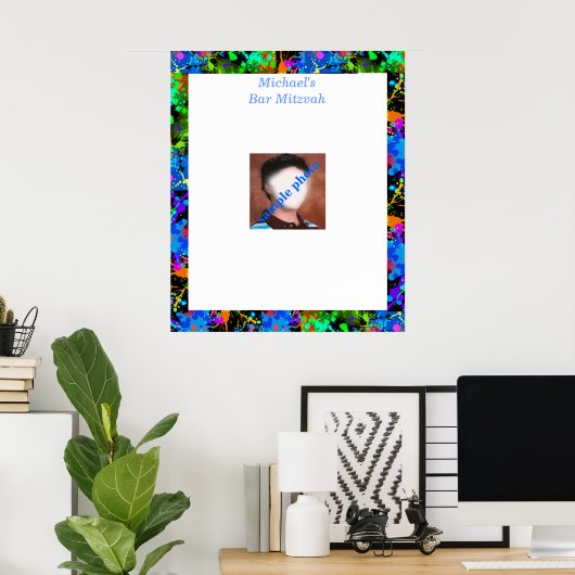 Bar Mitzvah Foto Signieren in Board Poster (Heimbüro)
