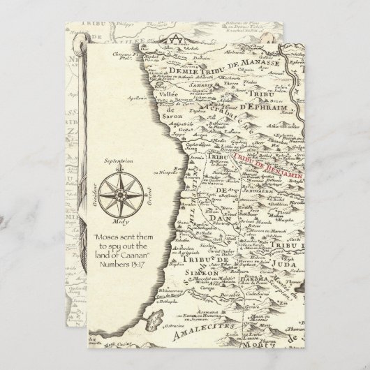 Bar Mitzvah für einen Jungen namens Benjamin Einladung (Vorne/Hinten)