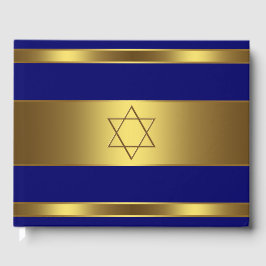 Bar Mitzvah Gästebuch Royal Blue und Gold
