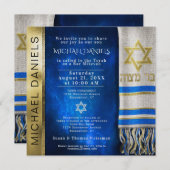 Bar Mitzvah Gebet Shawl Einladung (Vorne/Hinten)