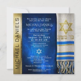 Bar Mitzvah Gebet Shawl Einladung