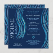 Bar Mitzvah Gebet Shawl Einladung (Vorne/Hinten)