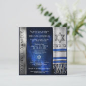 Bar Mitzvah Gebet Shawl Einladung (Stehend Vorderseite)