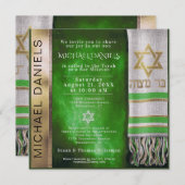 Bar Mitzvah Gebet Shawl Einladung (Vorne/Hinten)