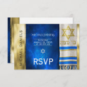 Bar Mitzvah Gebet Shawl UAWG RSVP Karte (Vorne/Hinten)