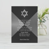 Bar Mitzvah Geometrischer Hintergrund Einladung (Stehend Vorderseite)