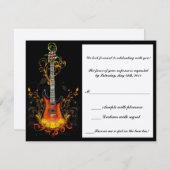 Bar mitzvah Gitarrist-Antwortkarte RSVP Karte (Vorne/Hinten)