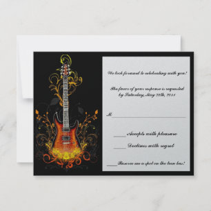 Bar mitzvah Gitarrist-Antwortkarte RSVP Karte