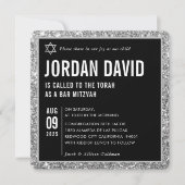 BAR MITZVAH Glitzer Einladung (Vorderseite)