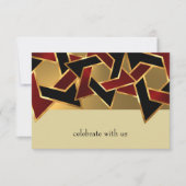 Bar Mitzvah Gold Black Star von David RSVP Karte (Vorderseite)